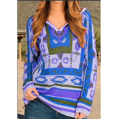 Women's Ethnic Style Hooded Sweater