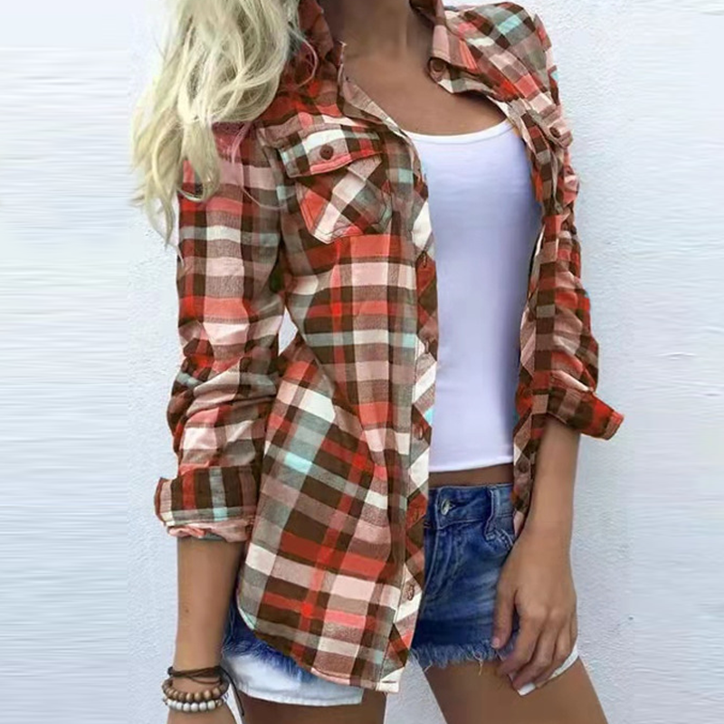 Check Cardigan Blouses For Women