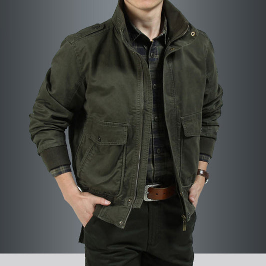 Cotton Stand Collar Short Men's Jacket