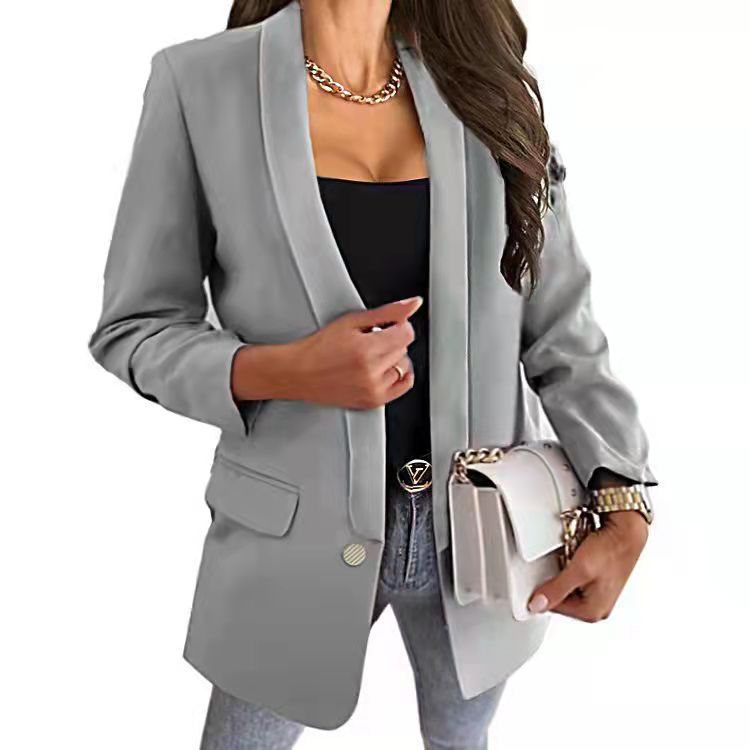 Women's Lapel Button Slim Fit Temperament Blazer