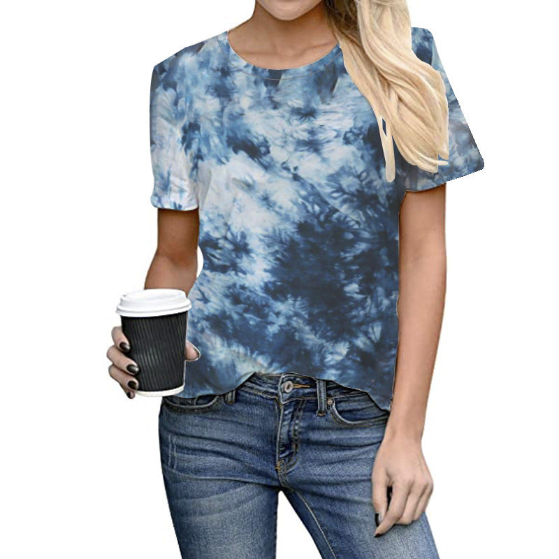 Women's Tie Dye Short Sleeve Casual T-Shirt