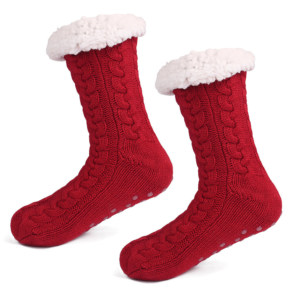 Christmas Women Winter Sherpa Plush Floor Socks