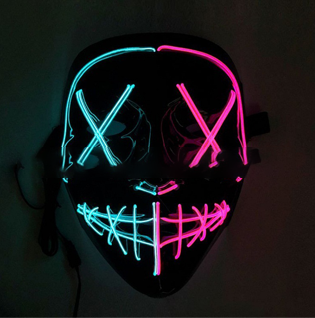 Halloween Clowing Cool Mask Flashing Blood Horror Thriller Flashing LED Mask