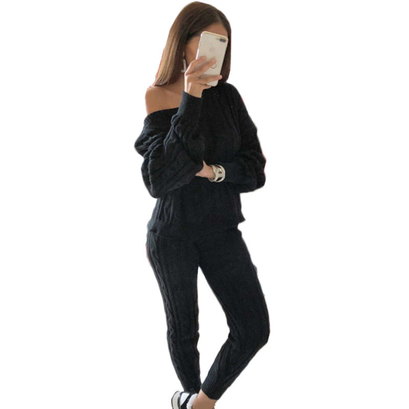 Women's Autumn Knitted 2 Piece Suit