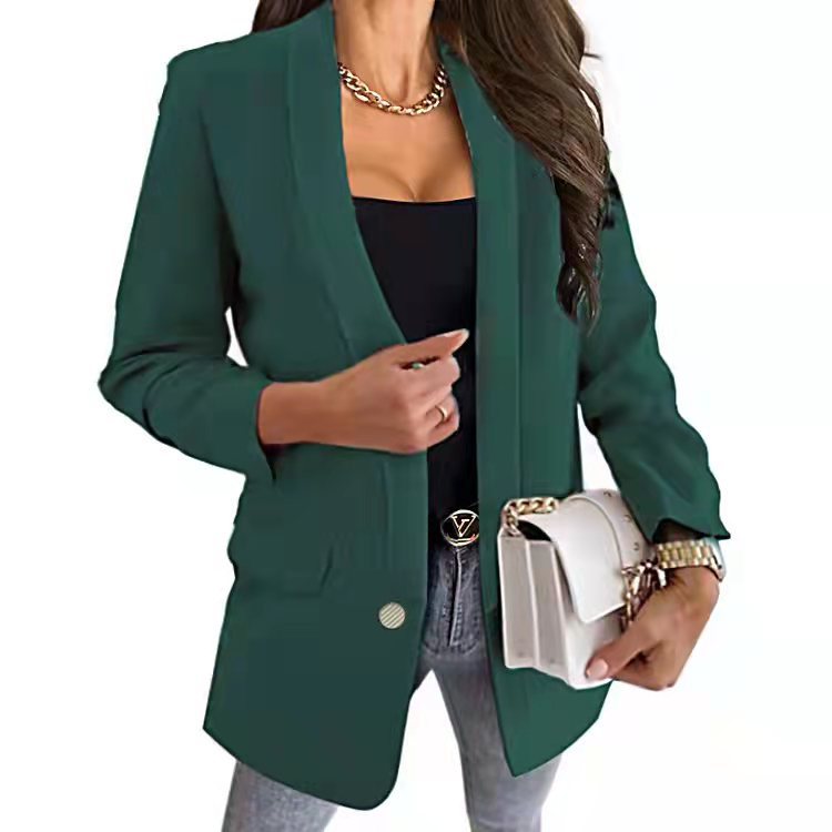 Women's Lapel Button Slim Fit Temperament Blazer