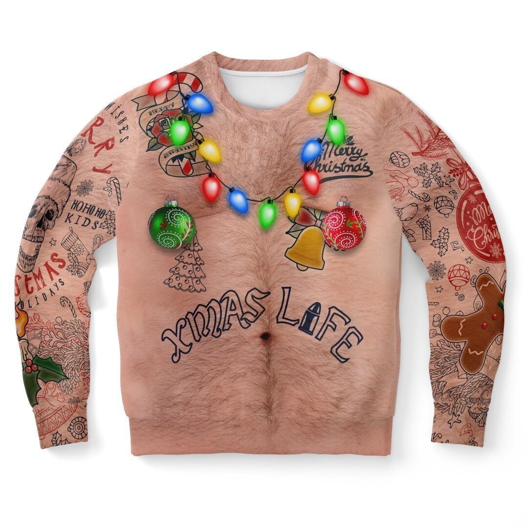 Christmas 3D Shirt Chest Hair Funny Pattern Sweater