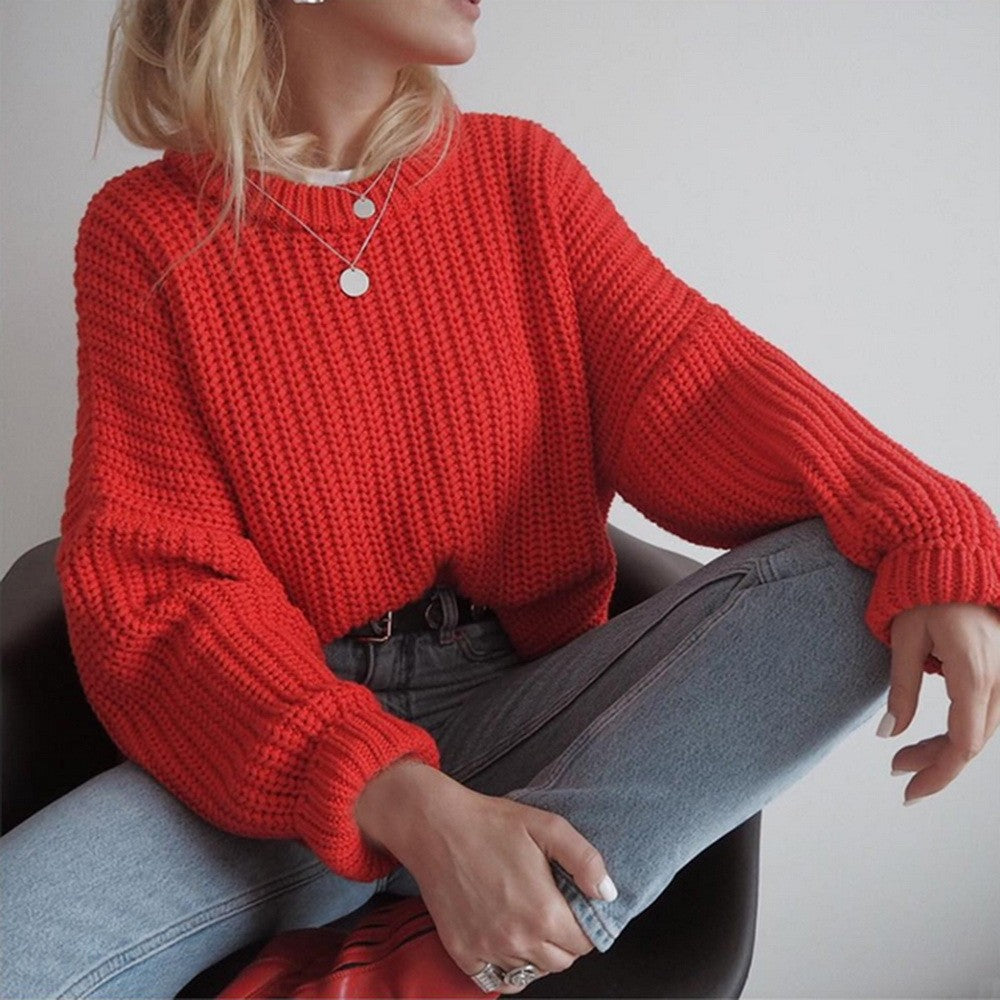 Autumn Women's Pullover Knitted Top