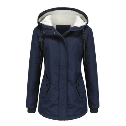 Slim Fit Stand Collar Leather Jacket For Women