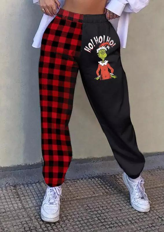 Women's Grinch Christmas Plaid Pants