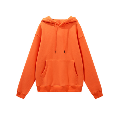 Unisex Solid Color Thick Hooded Sweater