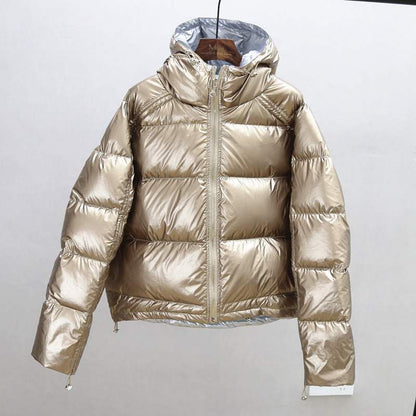 Free shipping Women Can Wear Large Fur Collar DownCoats On Both Sides-Summer Clearance