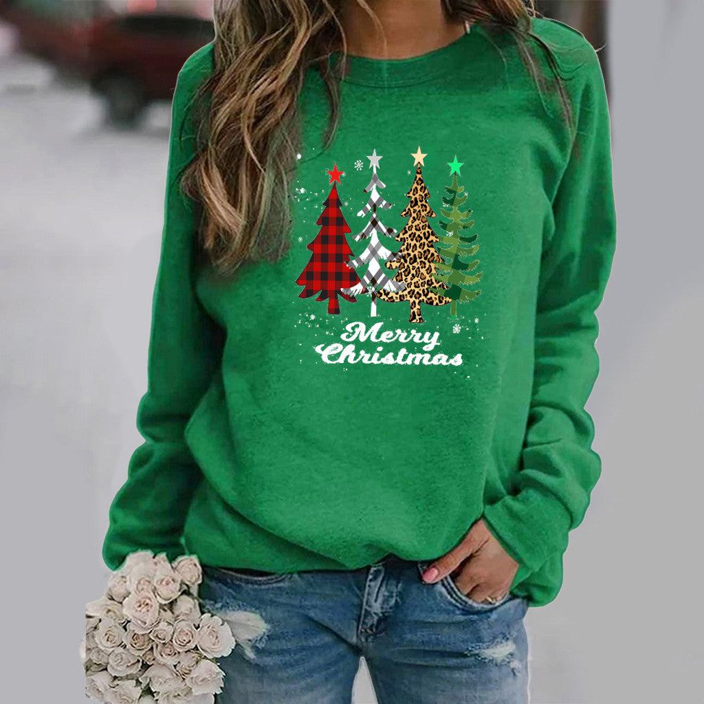 Merry Christmas Tree Round Neck Sweater