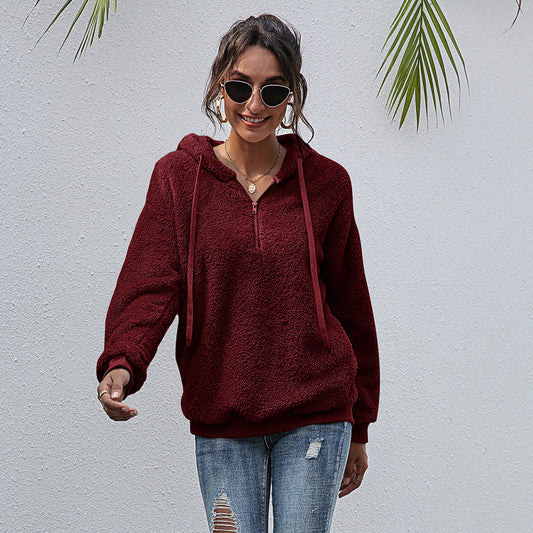 Women's Casual Hooded Plush Sweatshirt
