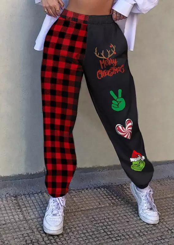 Women's Grinch Christmas Plaid Pants