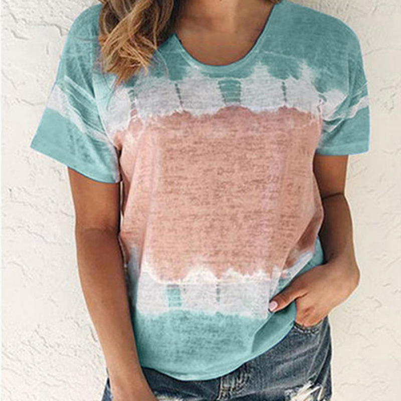 Women's Loose Round Neck Short Sleeve Printed T-Shirt