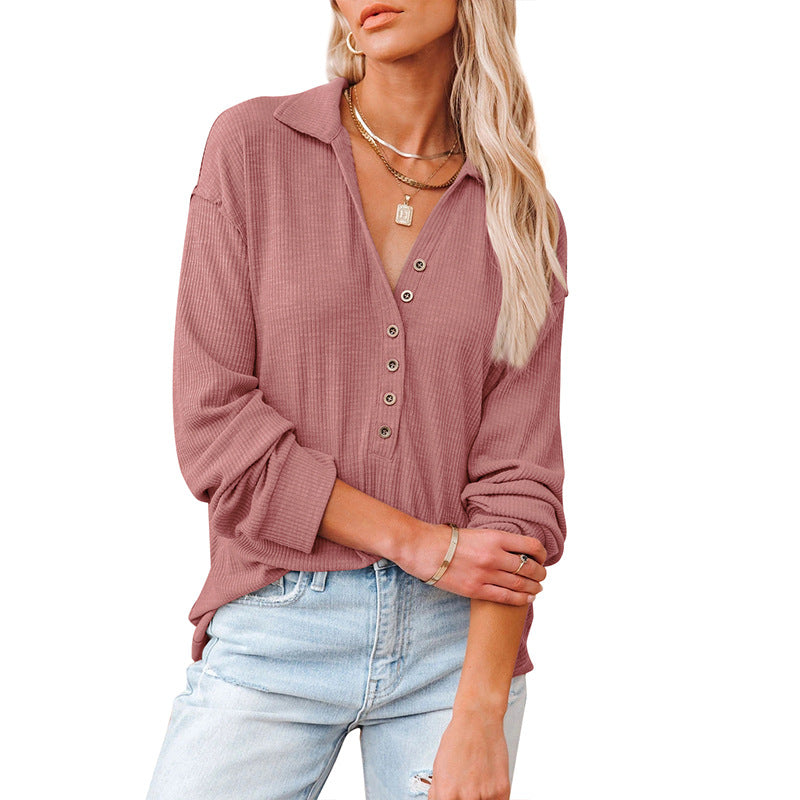 Women's Lapel Loose Casual Top