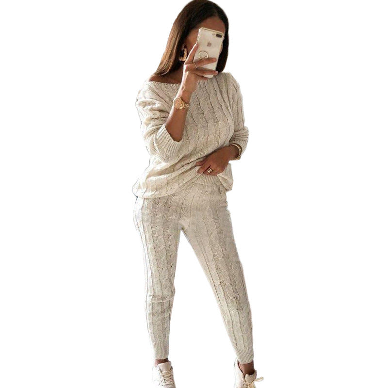 Women's Autumn Knitted 2 Piece Suit