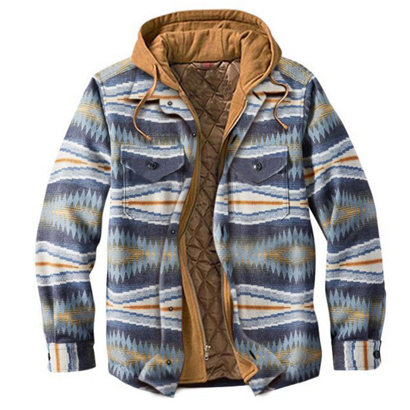 Men's Winter Thickened Irregular Printed Cotton-padded Jacket