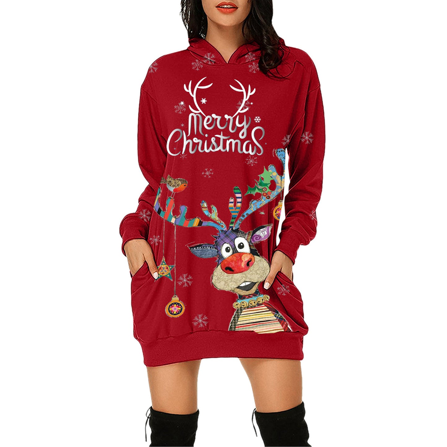 Christmas Hoodie Dress For Women