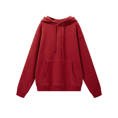 Unisex Solid Color Thick Hooded Sweater