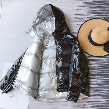 Free shipping Women Can Wear Large Fur Collar DownCoats On Both Sides-Summer Clearance