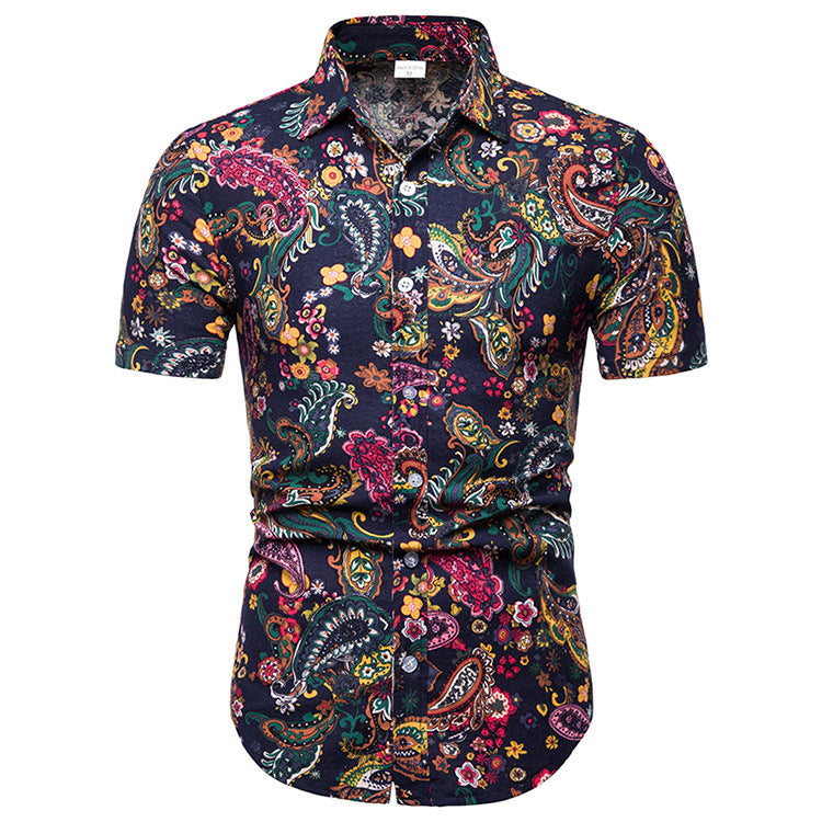 Men's Lapel Casual Print Shirt