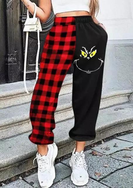 Women's Grinch Christmas Plaid Pants