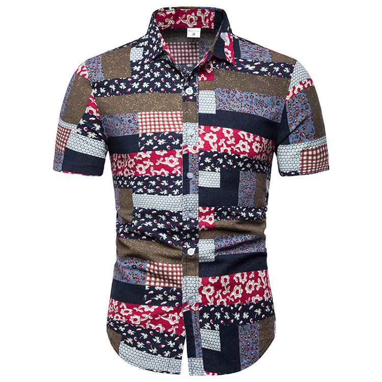 Men's Lapel Casual Print Shirt