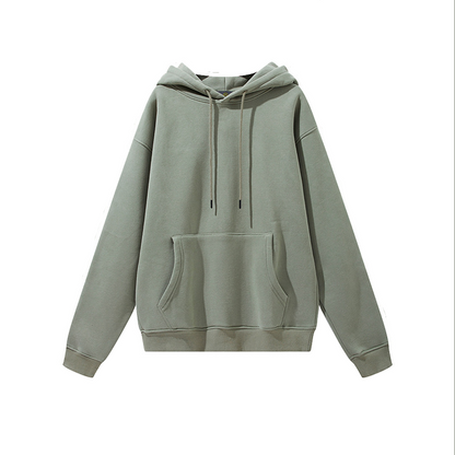 Unisex Solid Color Thick Hooded Sweater