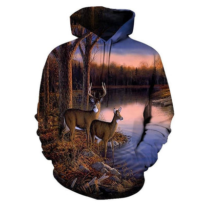 Men's 3D Printed Hoodie Cross Border Long Sleeve Sweatshirt