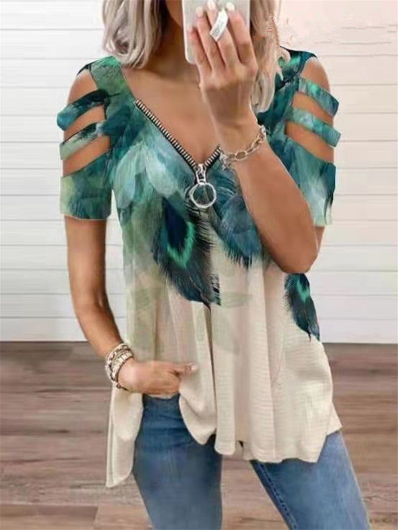 Women's V-Neck Off Shoulder Blouse