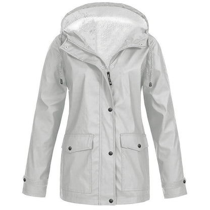 Plus Fleece Jacket Outdoor Climbing Suit Hooded Jacket For Women
