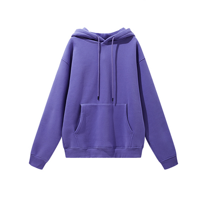 Unisex Solid Color Thick Hooded Sweater