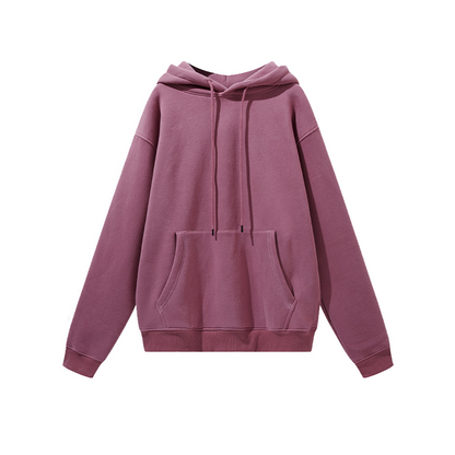 Unisex Solid Color Thick Hooded Sweater