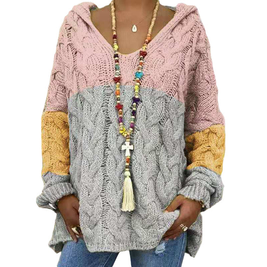 Women's Hooded Casual Knit Sweater