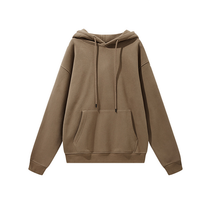 Unisex Solid Color Thick Hooded Sweater