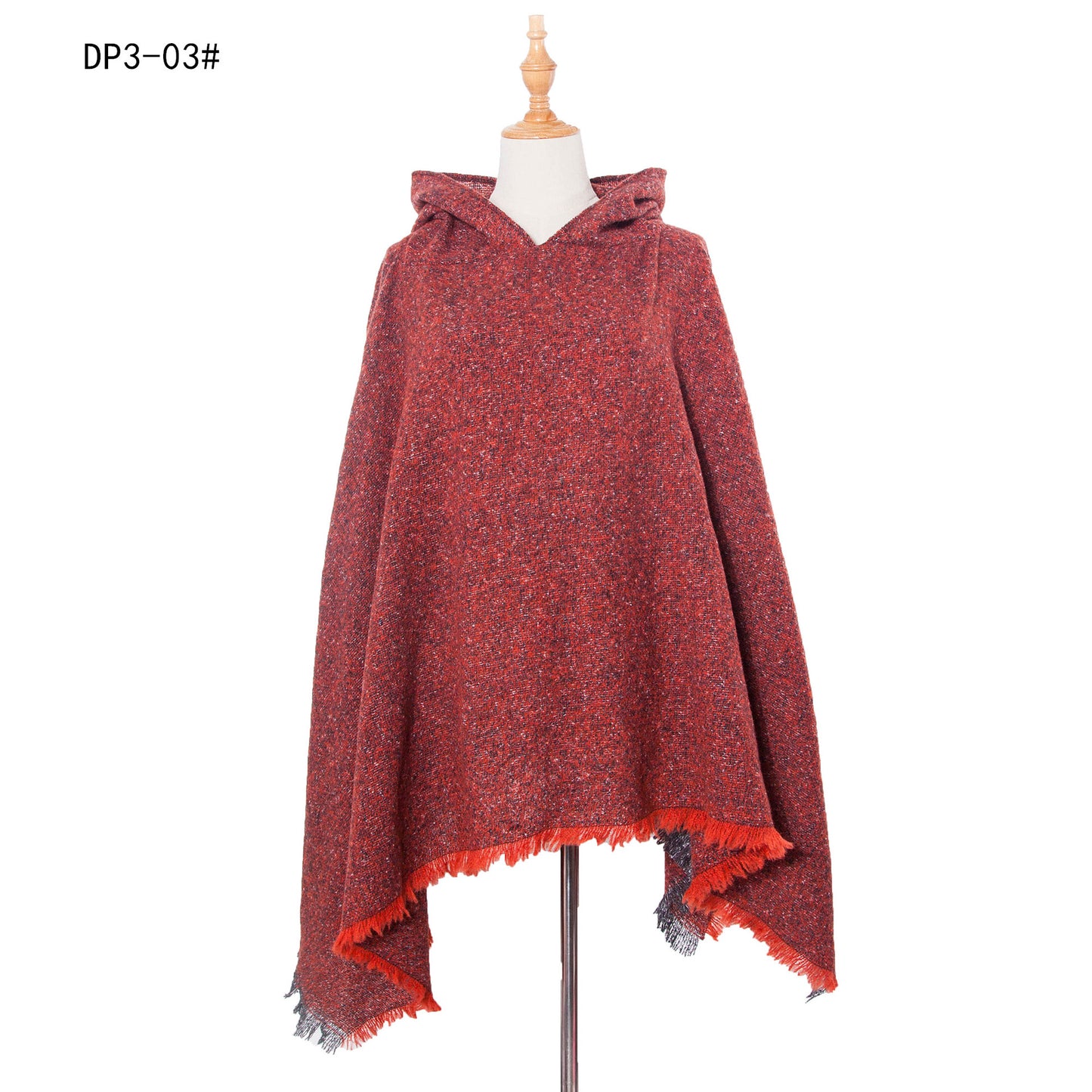 Plaid Winter Warm Pashmina Poncho For Women