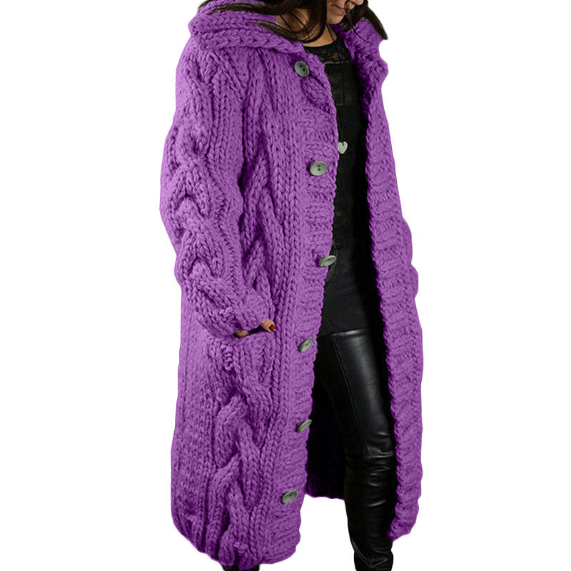 Loose Knit Cardigan Jacket For Women