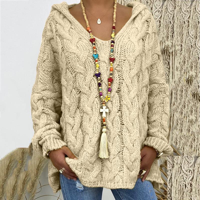 Women's Hooded Casual Knit Sweater