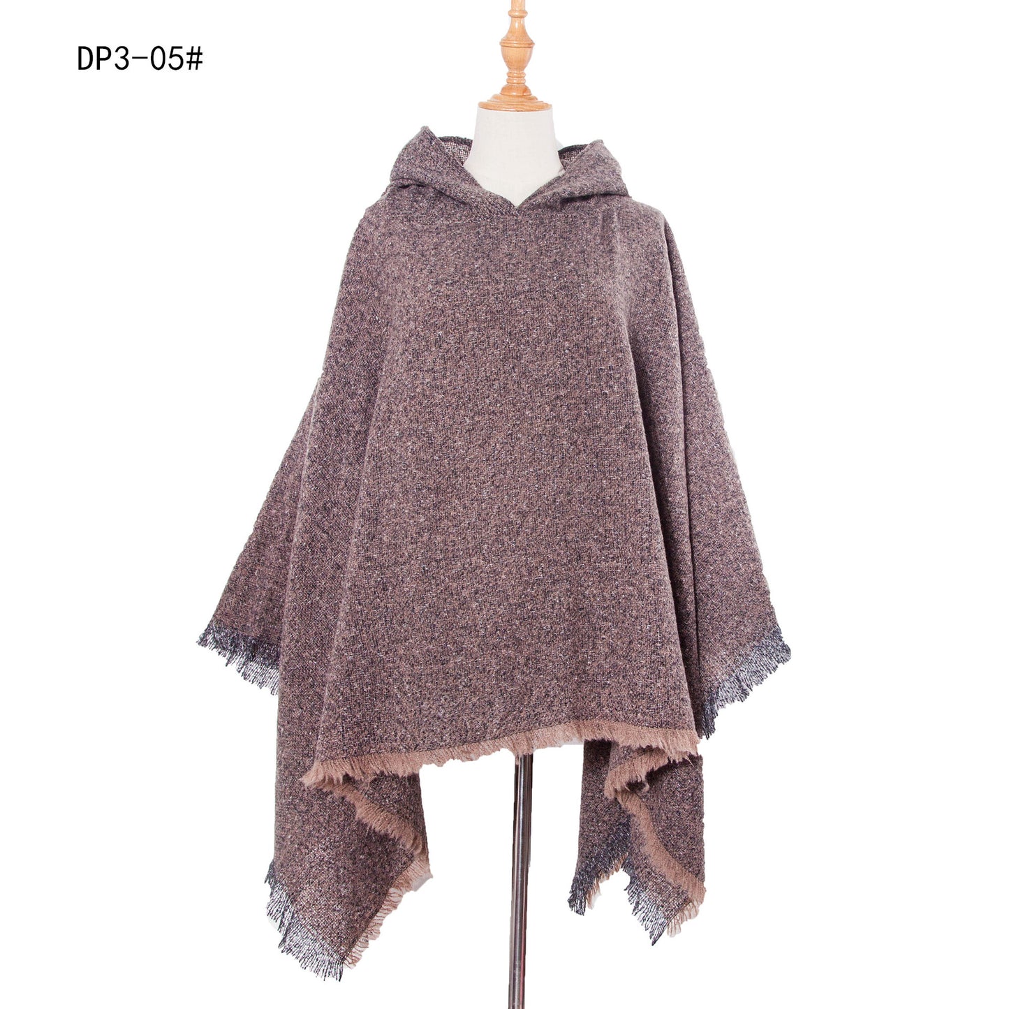 Plaid Winter Warm Pashmina Poncho For Women