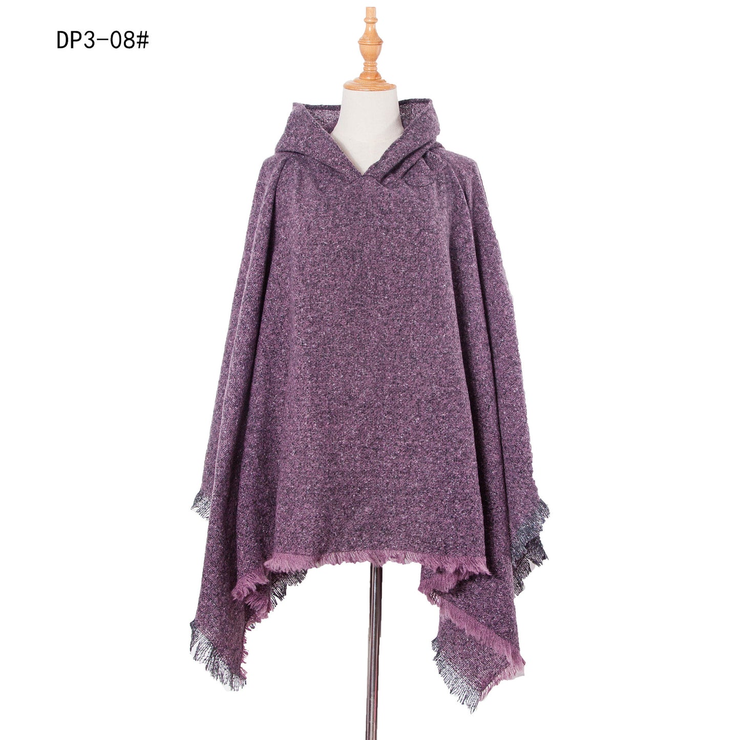 Plaid Winter Warm Pashmina Poncho For Women