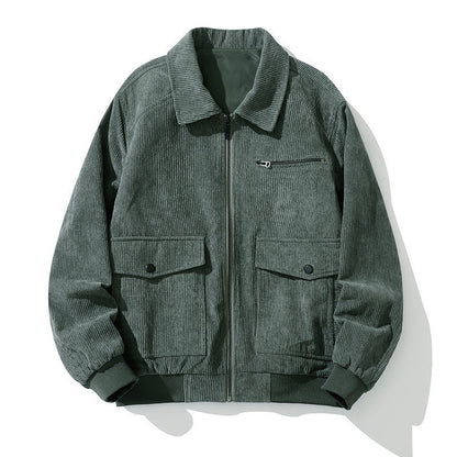 Men's Corduroy Cardigan Pocket Casual Jacket
