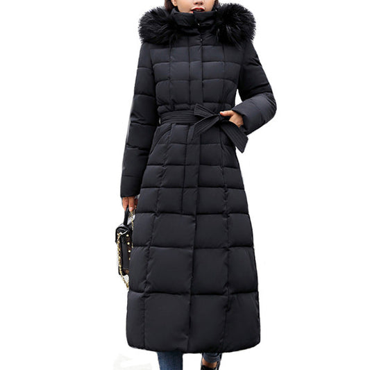 Winter Fur Collar Hooded Thermal Jacket For Women
