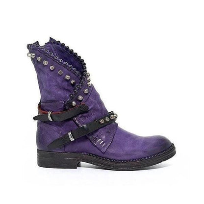 Woman Western Retro Studded Boots