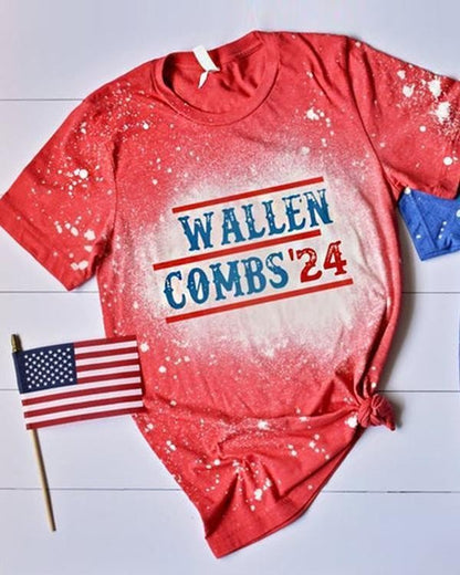 WALLEN COMBS'24 Letter Print T-shirt For Women