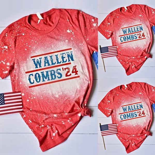 WALLEN COMBS'24 Letter Print T-shirt For Women