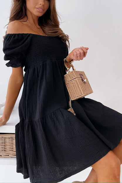 Women's Enchanted Off The Shoulder Smocked Loose Dress