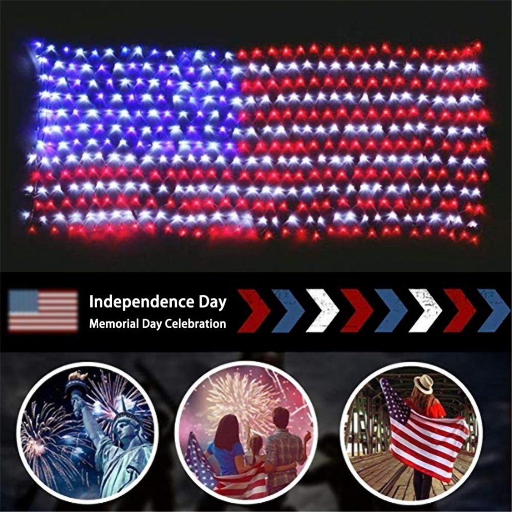 American Flag Led String Lights-large Usa Flag Outdoor Lights