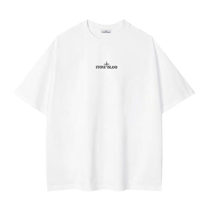 Stone Island Unisex Print Crew Neck Casual T-Shirt