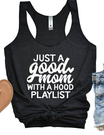 Just A Good Mom With A Hood Playlist Women's T-Shirt